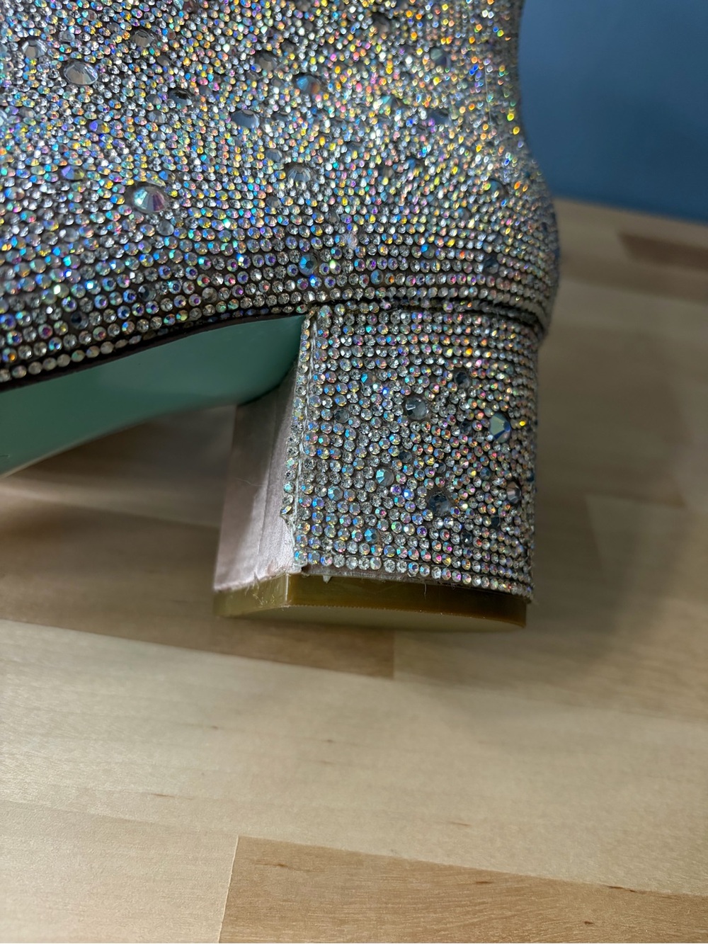 Betsey Johnson Rhinestoned Kyla Booties. Blue bottoms - Picture 10 of 11